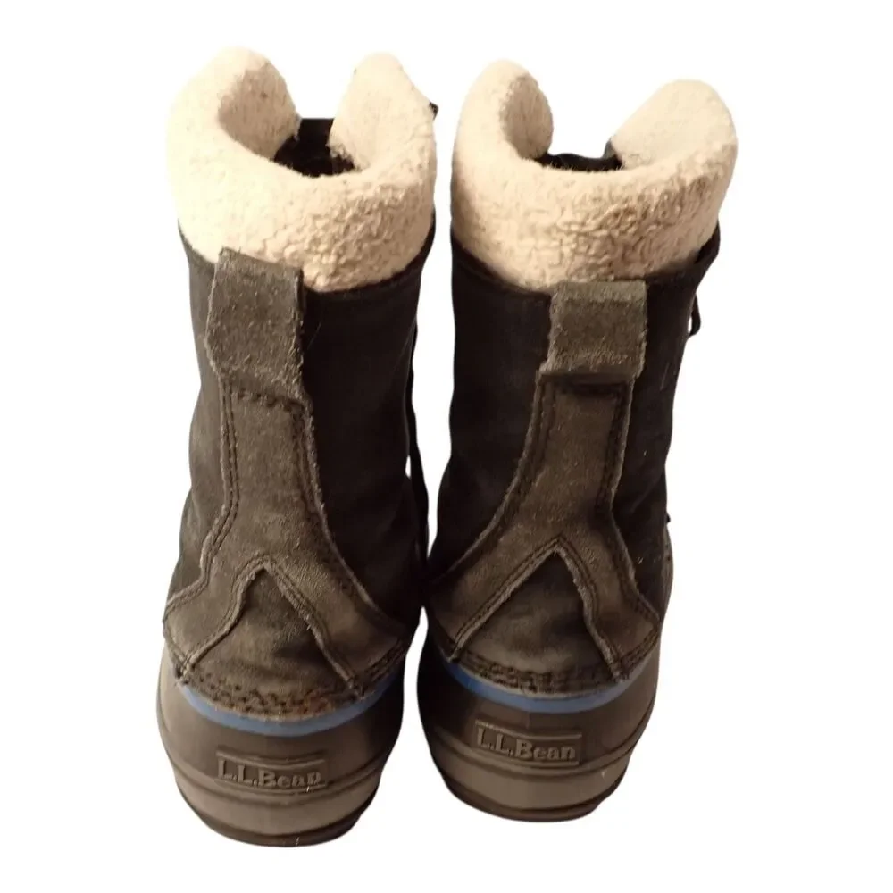 L.L. Bean Boots Mens 7 Womens 5.5 Lace Up Shearling Lined Winter Snow Insulated